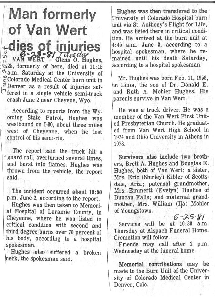 Van Wert High School Class of 1974 Classmate Obituary and Memorial